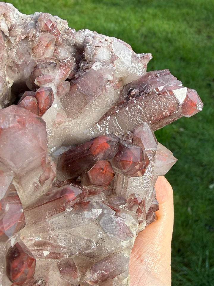 Hematite Phantom Quartz Cluster Specimen from Guangdong