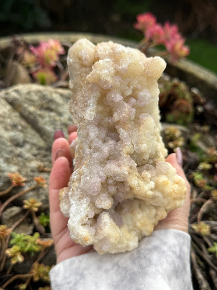 Purple Fluorite on Quartz and Calcite Geode