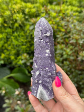 Load image into Gallery viewer, Crystalline Fluorite on Large Quartz Point
