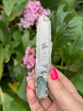 Load image into Gallery viewer, UV Reactive Calcite on Candle Quartz Point Specimen
