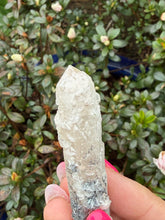 Load image into Gallery viewer, Candle Quartz Point with Calcite and Specular Hematite
