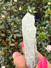 Load image into Gallery viewer, Candle Quartz Point with Calcite and Specular Hematite
