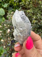 Load image into Gallery viewer, Candle Quartz Specimen with Specular Hematite
