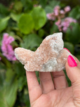 Load image into Gallery viewer, Uv reactive Pink Calcite on Quartz From Inner Mongolia
