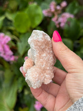Load image into Gallery viewer, Uv reactive Pink Calcite on Quartz From Inner Mongolia
