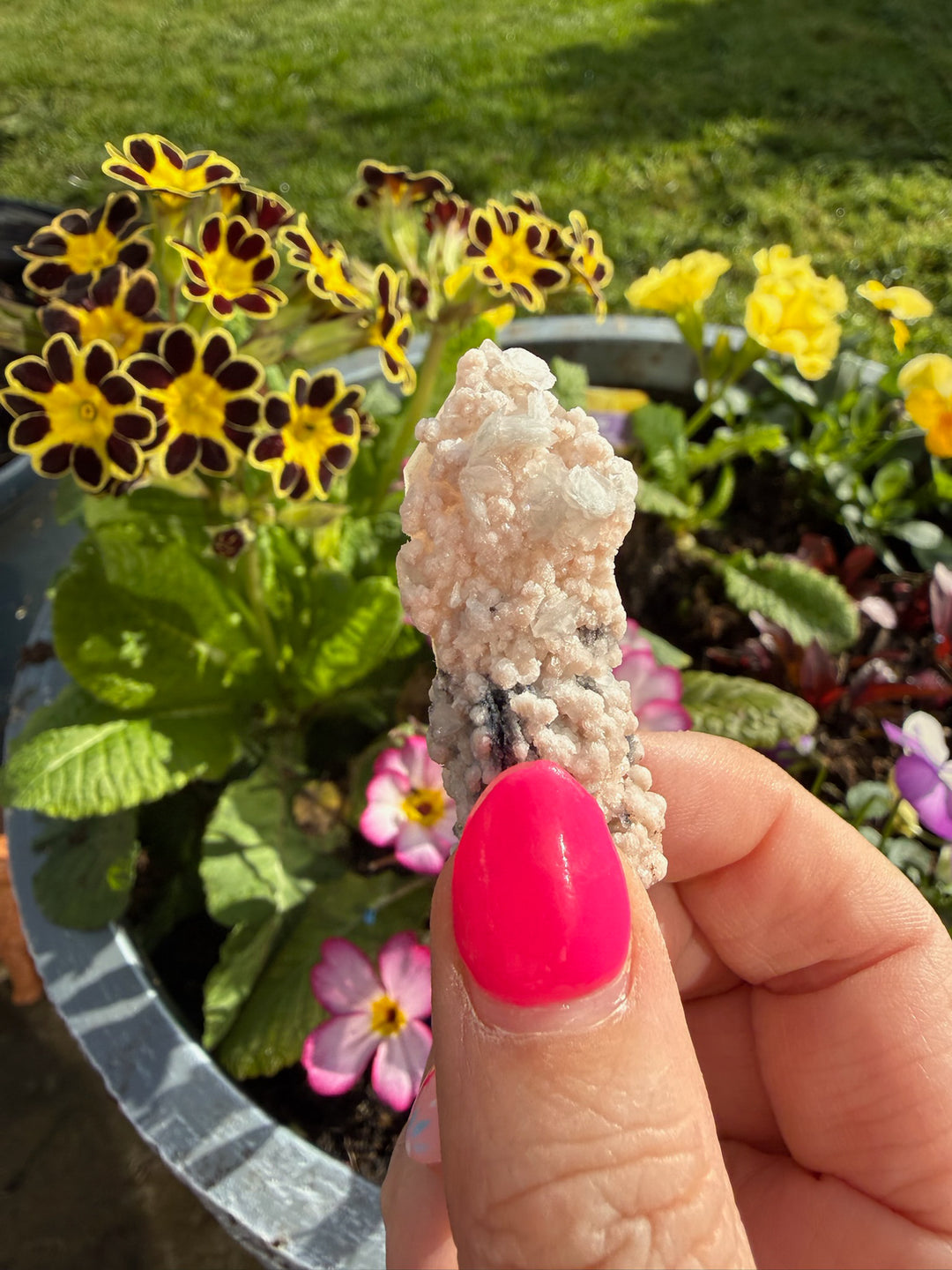 Sparkly Quartz Specimen with Calcite and Specular Hematite from Inner Mongolia