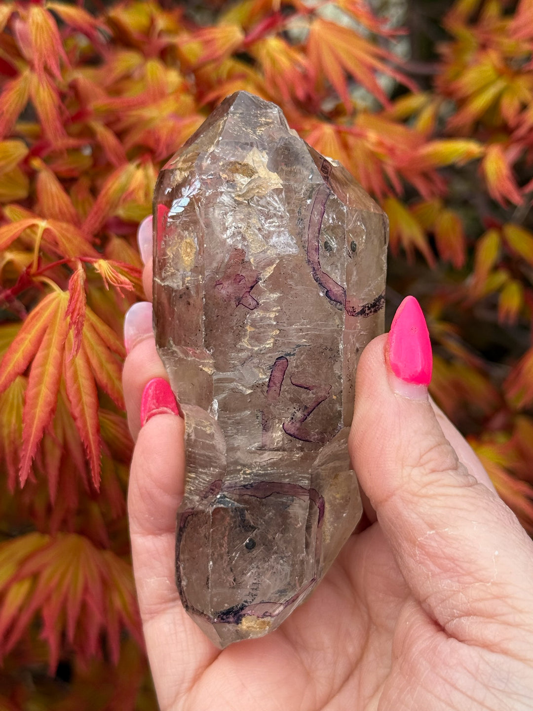 Multiple Enhydro Smoky Quartz Double Terminated Point