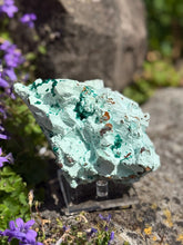 Load image into Gallery viewer, Collectors Grade Rare Dioptase on Shattuckite and Calcite Specimen from Congo
