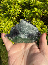 Load image into Gallery viewer, Rare Bicolour Fluorite Specimen from Zhejiang on Custom Light Box
