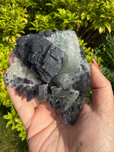 Load image into Gallery viewer, Rare Bicolour Fluorite Specimen from Zhejiang on Custom Light Box
