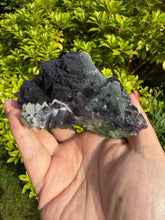 Load image into Gallery viewer, Rare Bicolour Fluorite Specimen from Zhejiang on Custom Light Box

