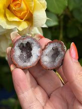 Load image into Gallery viewer, Complete Druzy Agate Nodule Pair Specimen

