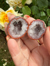 Load image into Gallery viewer, Complete Druzy Agate Nodule Pair Specimen
