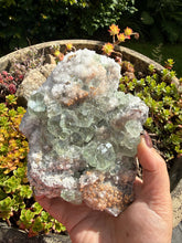 Load image into Gallery viewer, Clear green Fluorite on Quartz Specimen
