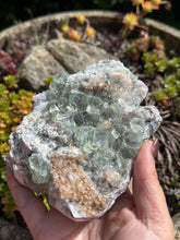 Load image into Gallery viewer, Clear green Fluorite on Quartz Specimen

