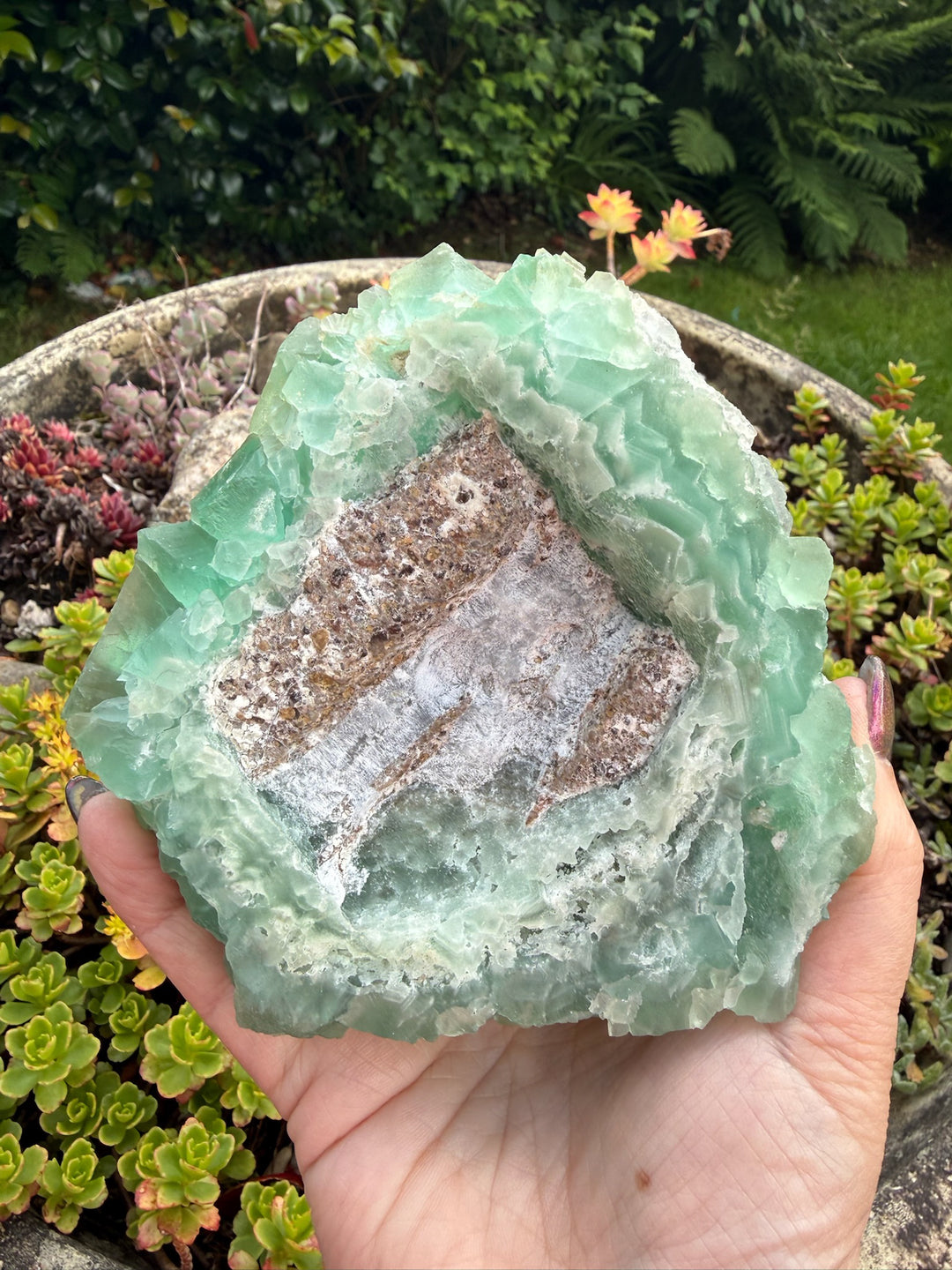 Green Fluorite with Quartz Specimen from Zhejiang