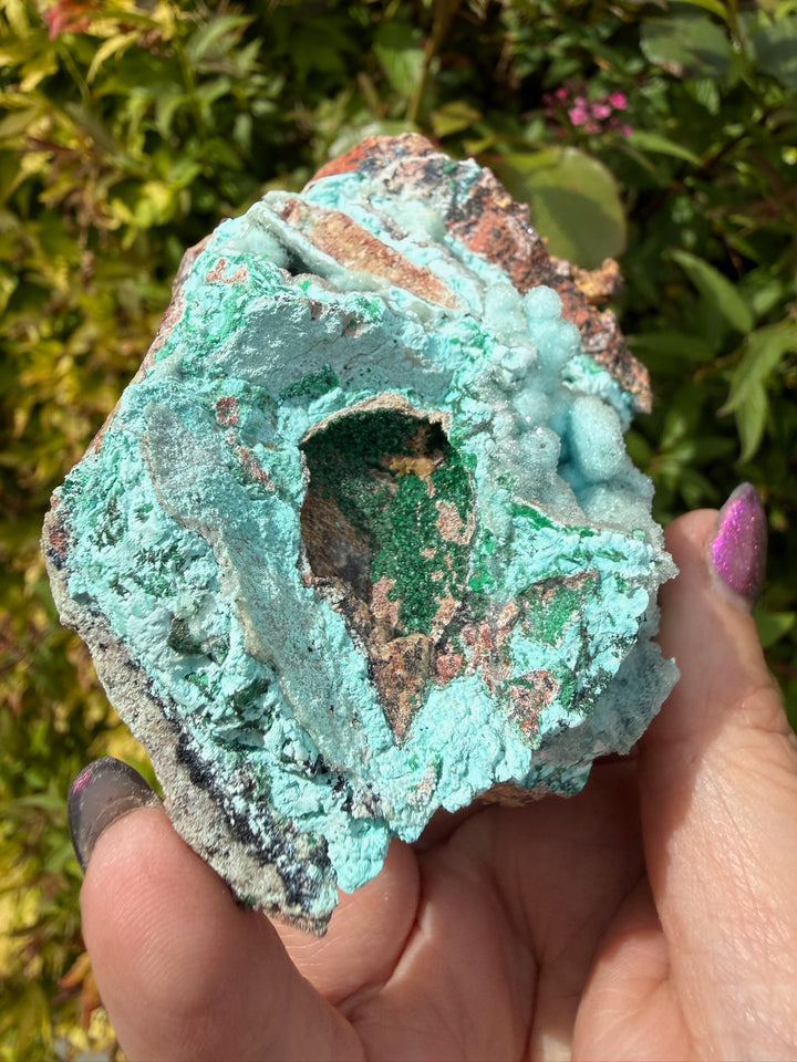 Rare Druzy Chrysocolla and Malachite Specimen from Yunnan