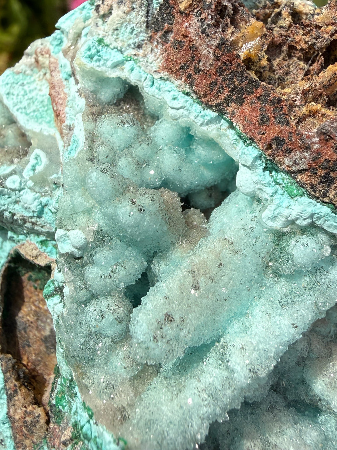 Rare Druzy Chrysocolla and Malachite Specimen from Yunnan