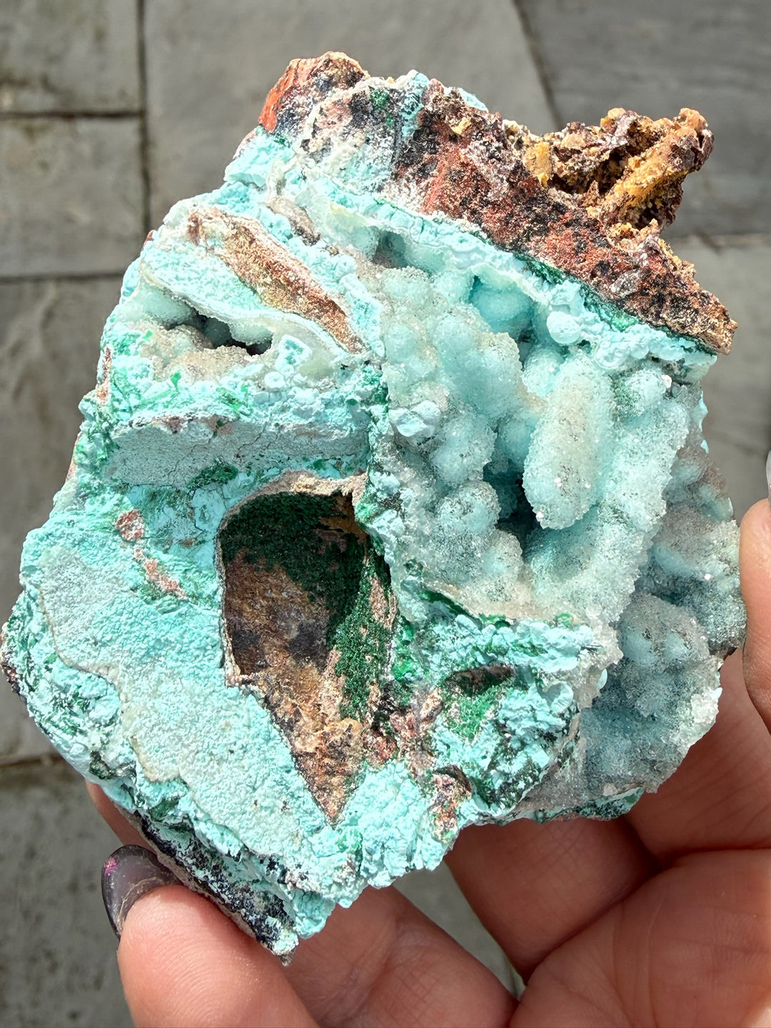 Rare Druzy Chrysocolla and Malachite Specimen from Yunnan