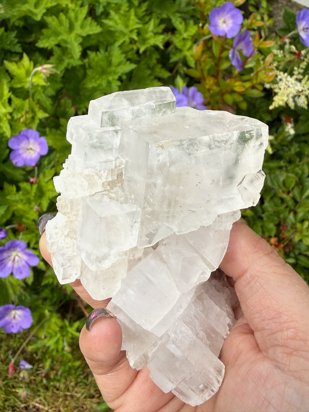 Clear and Honey Cubic Calcite Specimen