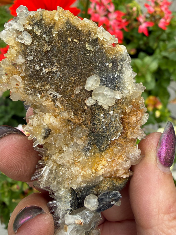 Needle Quartz with Limonite and Uv Reactive Calcite Specimen