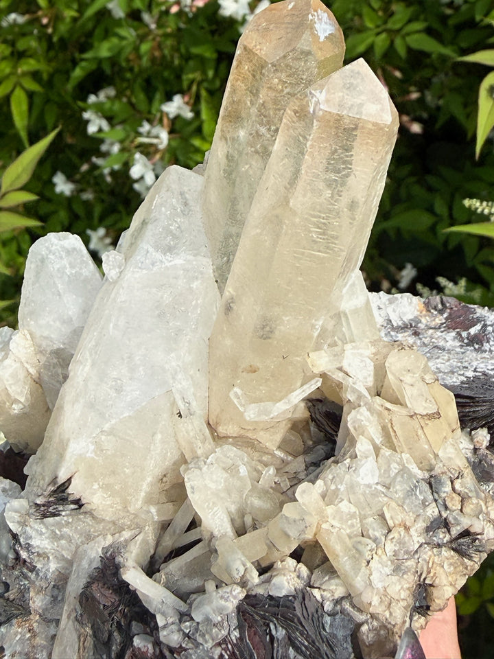 Large Quartz and Specular Hematite Specimen from Inner Mongolia