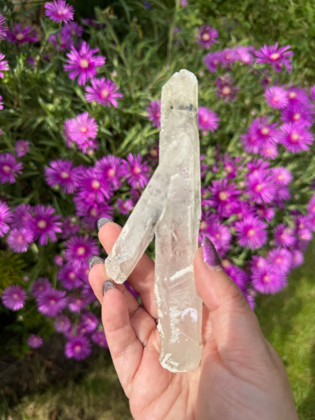 Natural Quartz and Specular Hematite Point Specimen