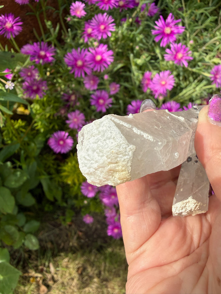 Natural Quartz and Specular Hematite Point Specimen