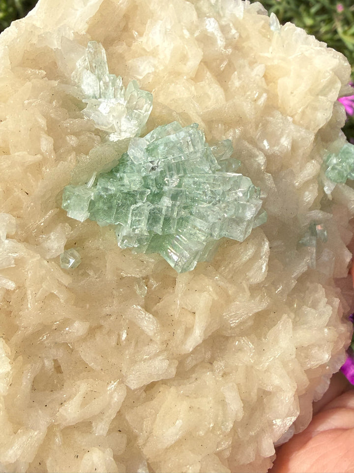 Rare Disco Ball Green Apophylite Specimen from India