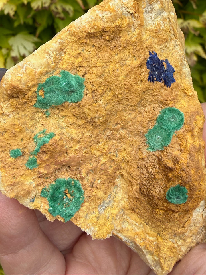 Unusual Malachite, Azurite and Calcite Specimen from China