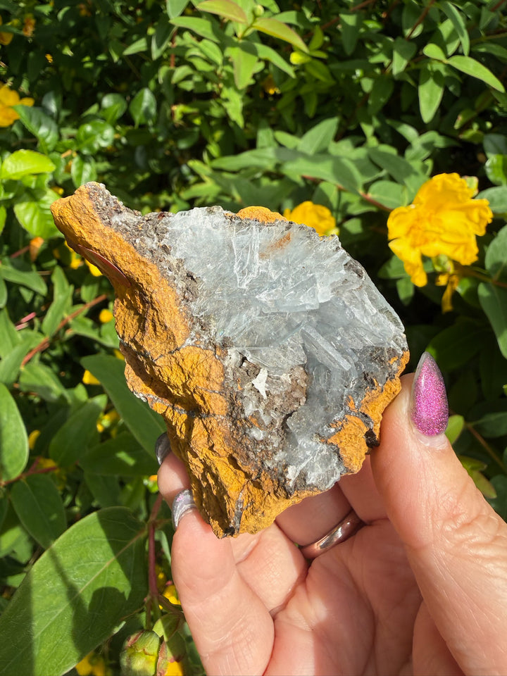 Rare Clear Blue Barite Specimen from Morocco