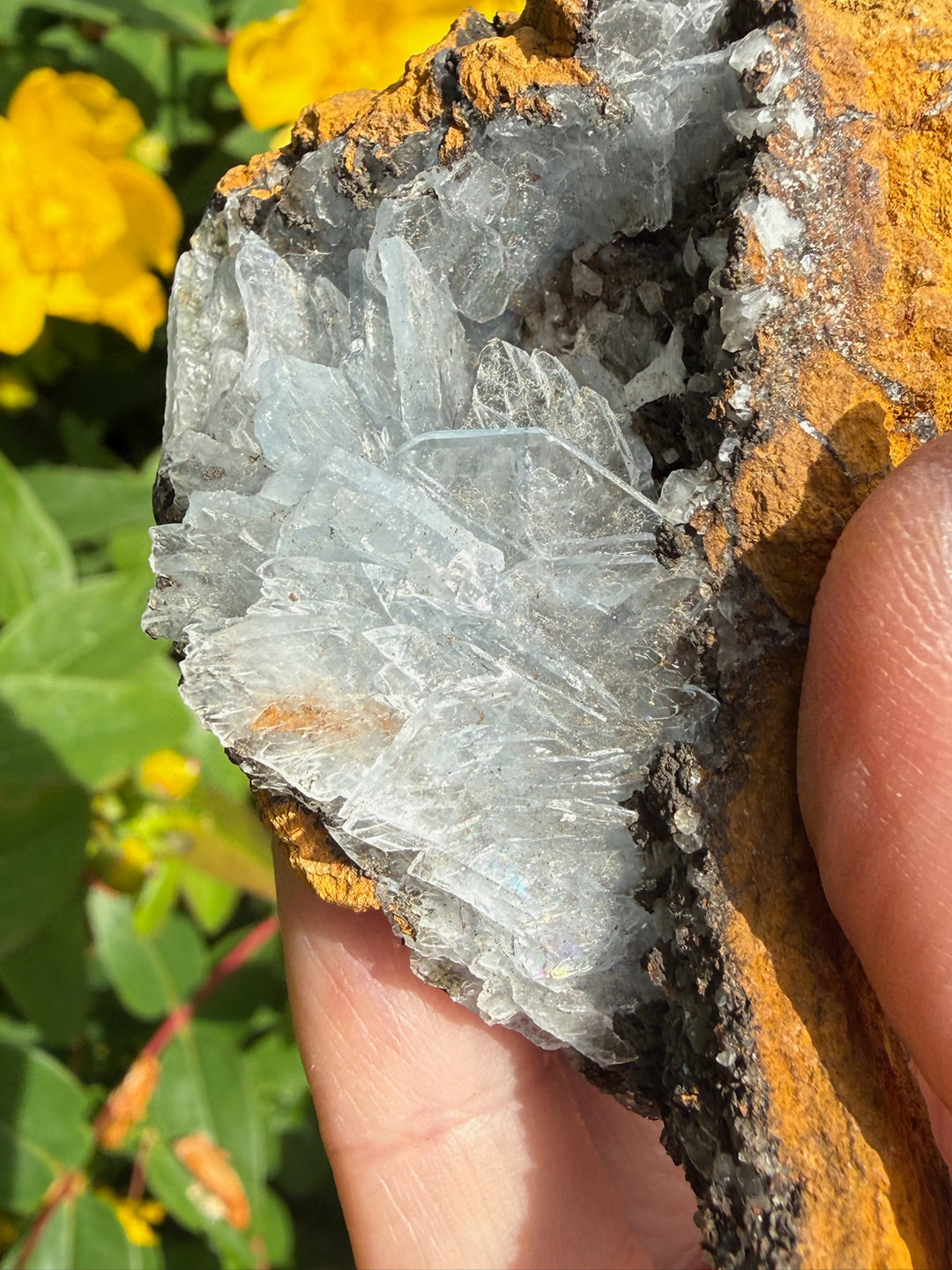 Rare Clear Blue Barite Specimen from Morocco