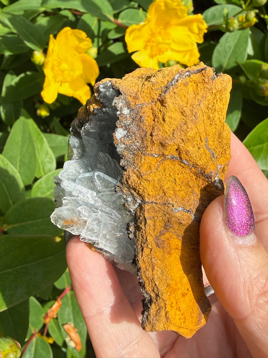 Rare Clear Blue Barite Specimen from Morocco