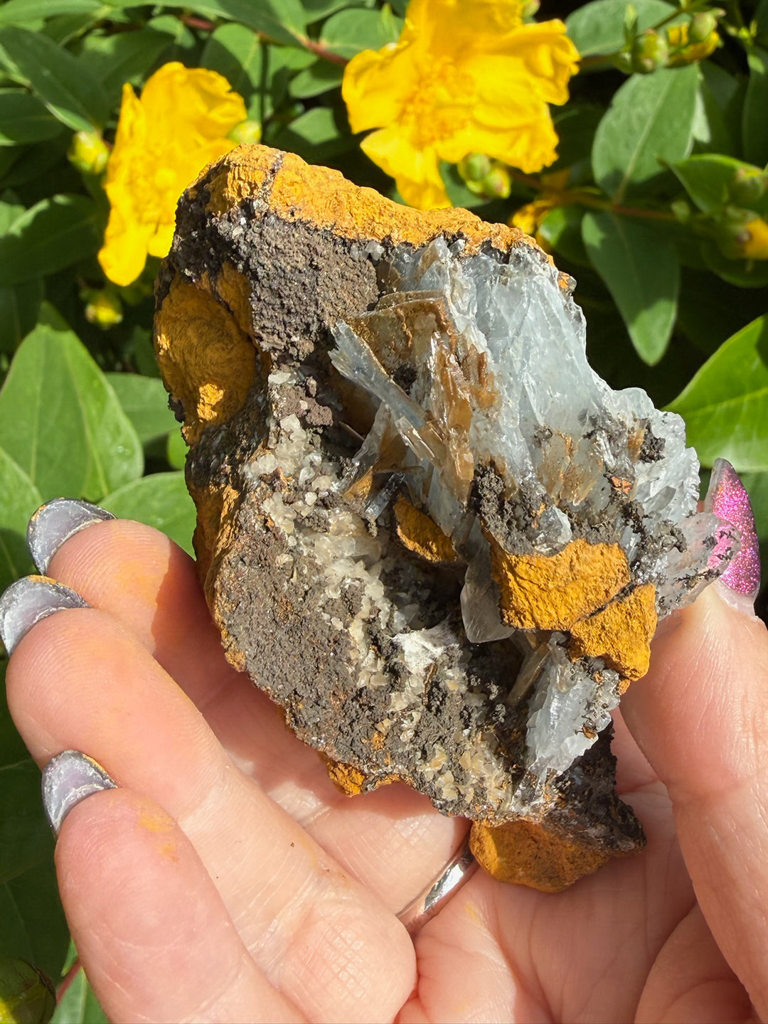 Rare Clear Blue Barite Specimen from Morocco