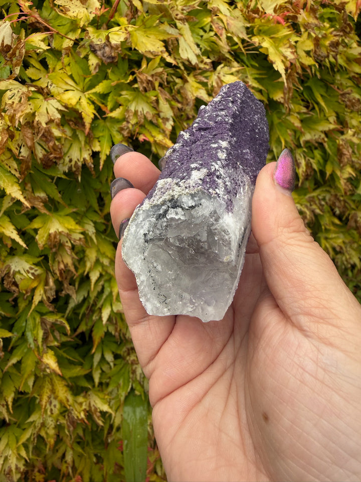 Crystallised Purple Fluorite on Quartz Specimen from Inner Mongolia