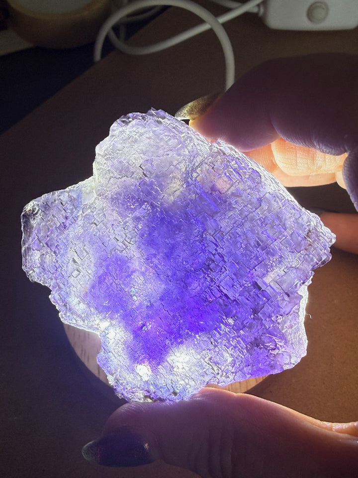 Uv reactive stepped Purple Fluorite from Xinjiang, China