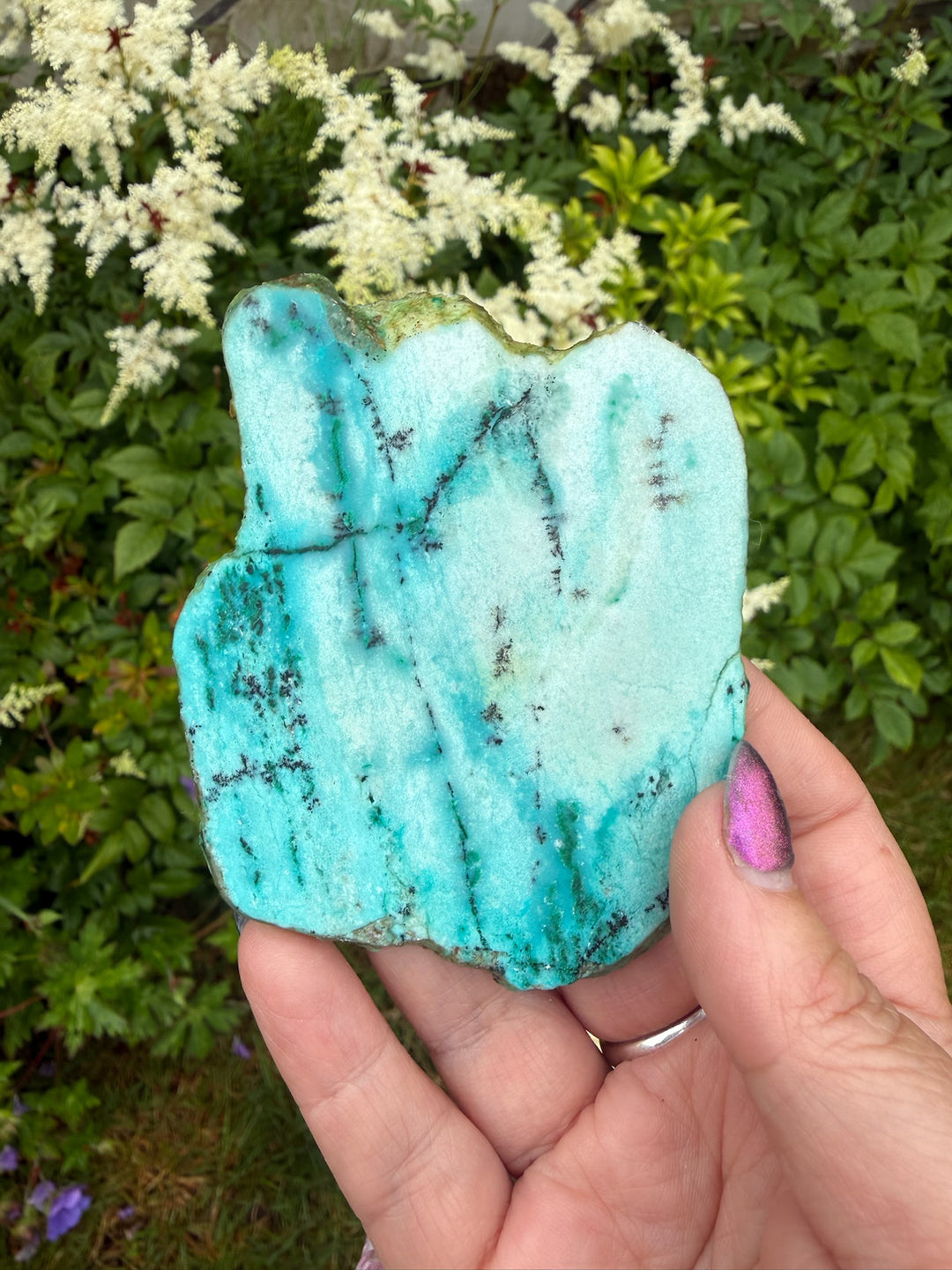 Unusually Shiyan Turquoise Slice Specimen from Shiyan