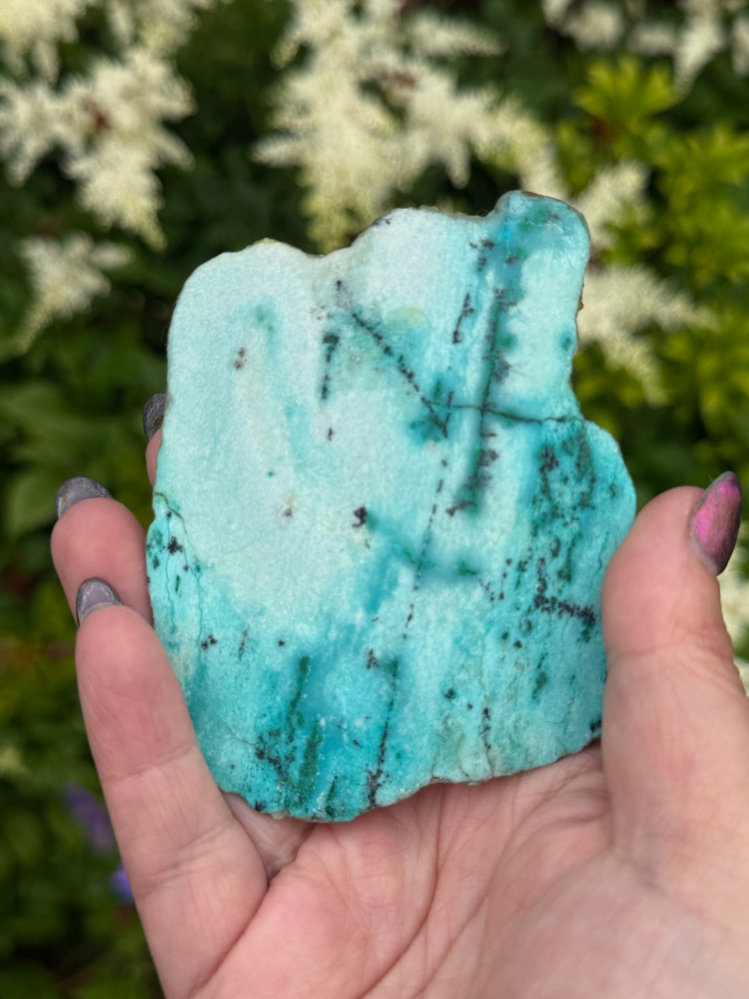 Unusually Shiyan Turquoise Slice Specimen from Shiyan
