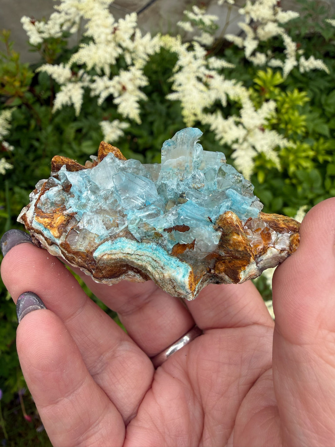 Gibbsite on Selenite Specimen from Guizhou