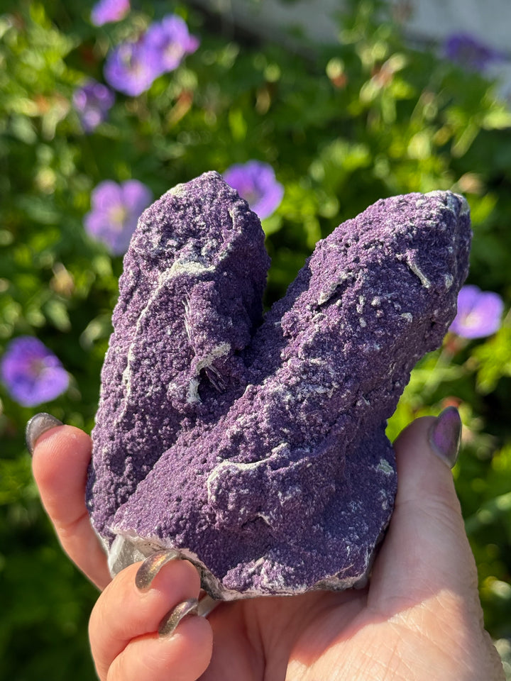 Large Purple Fluorite on Quartz Cluster from Inner Mongolia