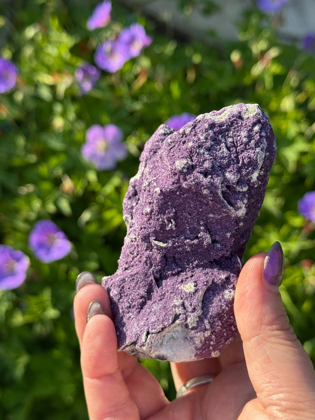 Large Purple Fluorite on Quartz Cluster from Inner Mongolia
