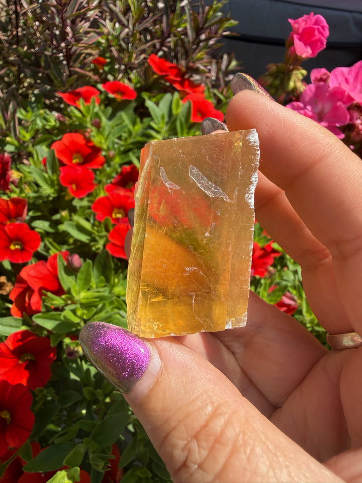 Natural Honey Calcite Rhomboid Specimen