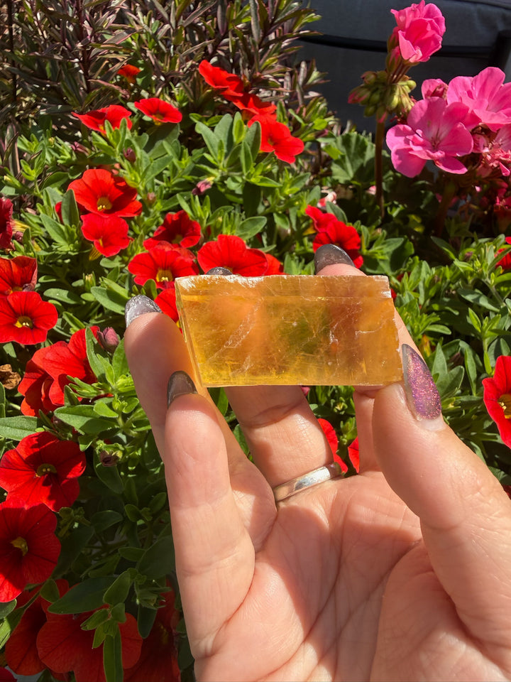 Natural Honey Calcite Rhomboid Specimen
