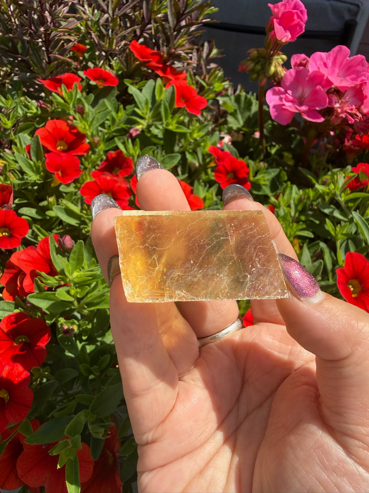 Natural Honey Calcite Rhomboid Specimen