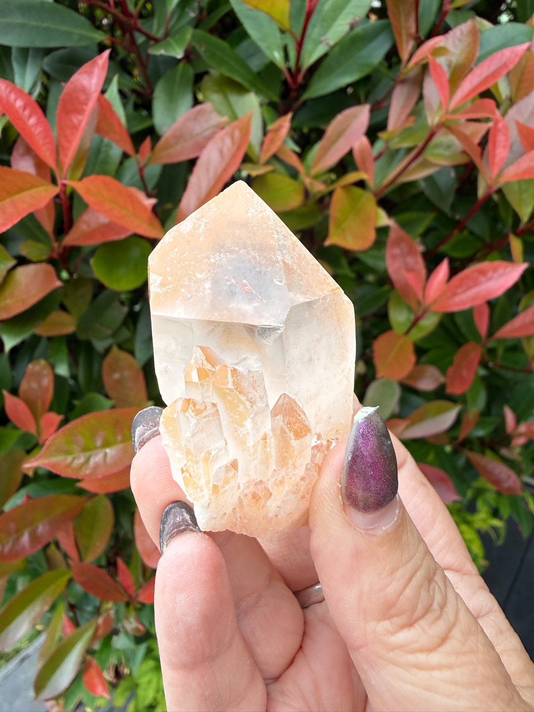 Hematite Candle Quartz Point from Madagascar