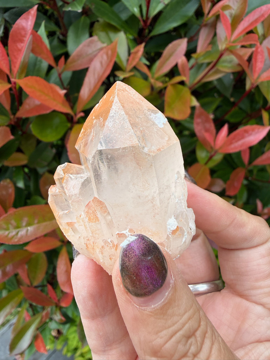 Hematite Candle Quartz Point from Madagascar