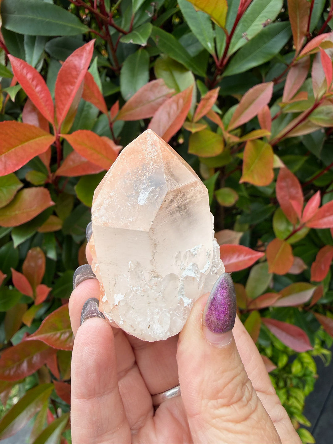Hematite Candle Quartz Point from Madagascar