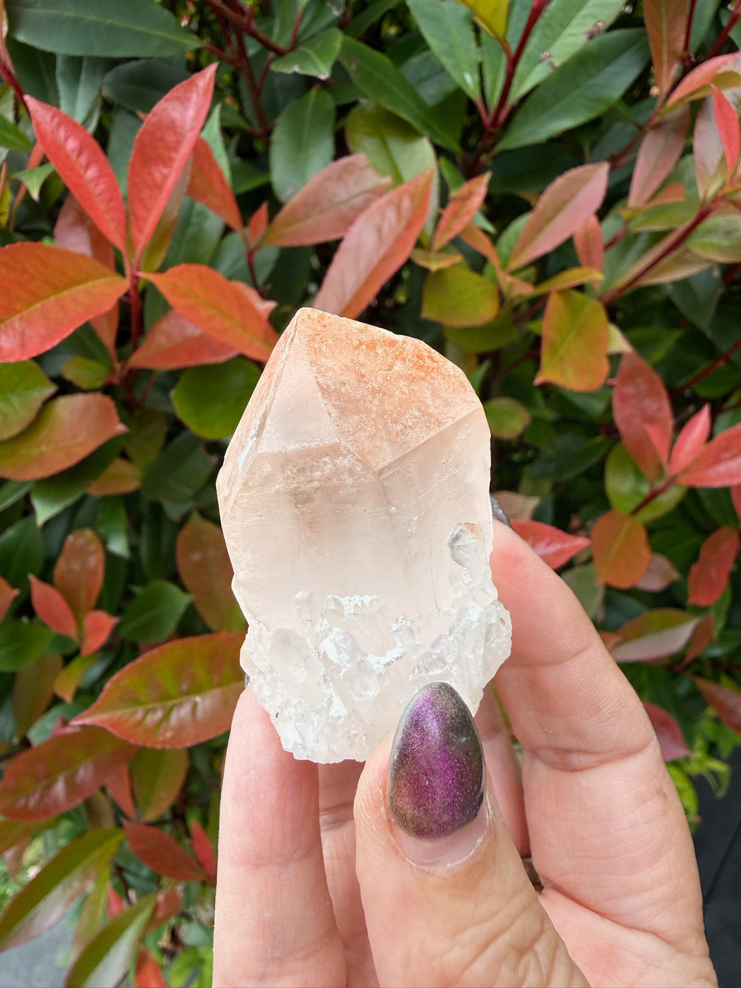 Hematite Candle Quartz Point from Madagascar