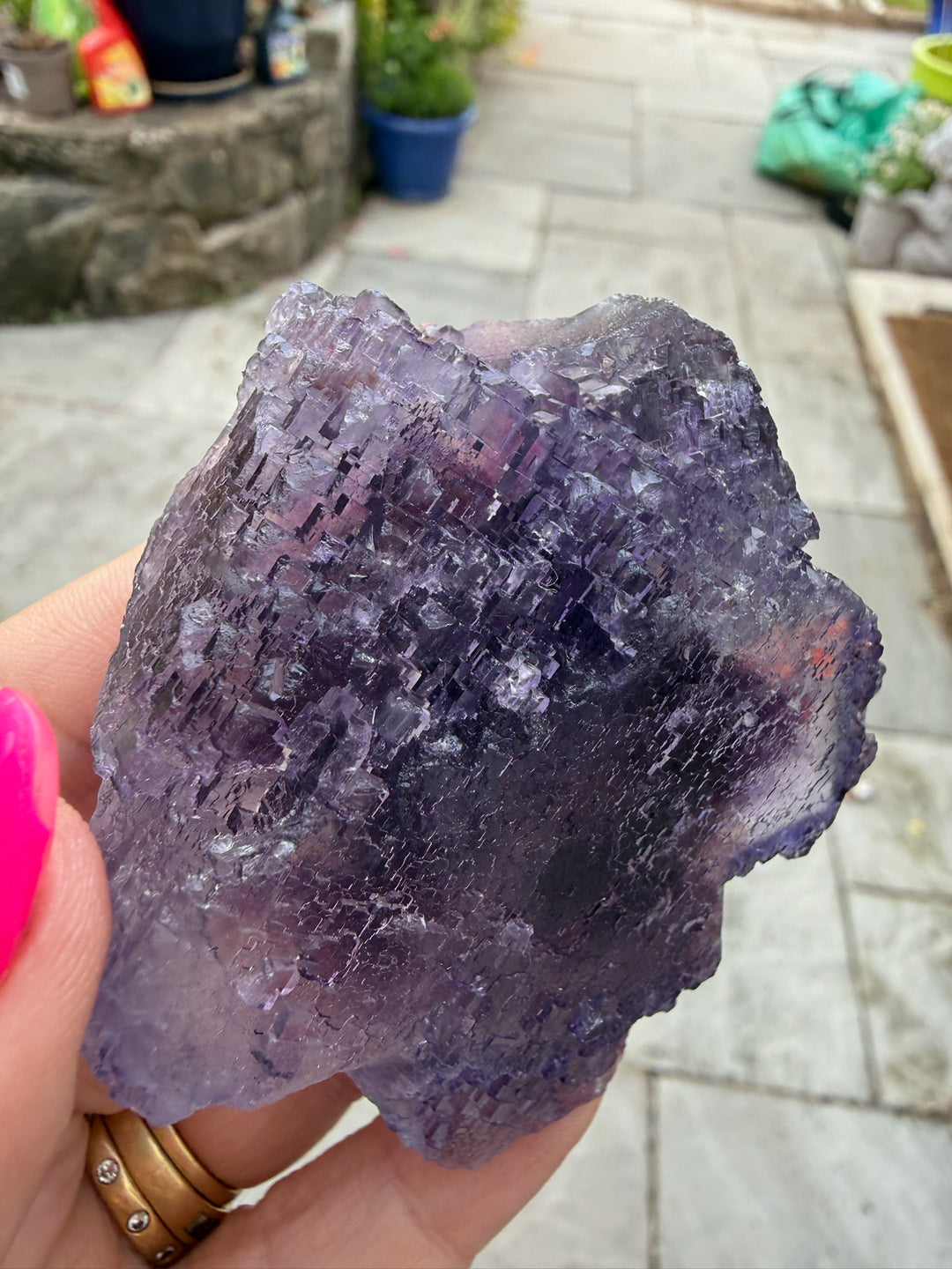 Uv reactive stepped Purple Fluorite from Xinjiang, China
