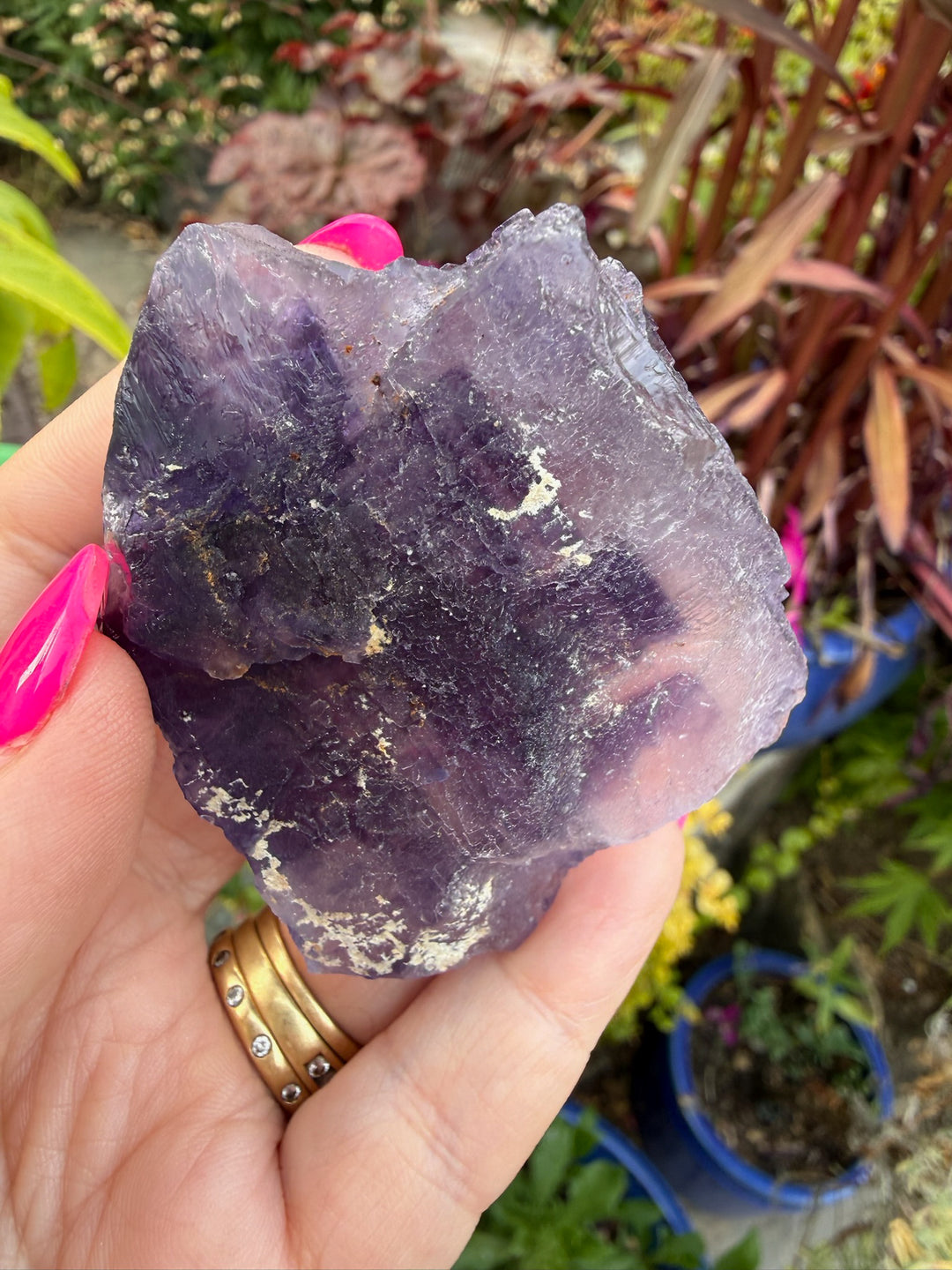 Uv reactive stepped Purple Fluorite from Xinjiang, China